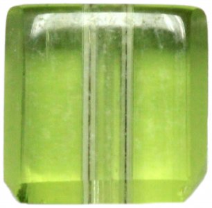 Бусина стеклянная ZLATKA Куб, светло-зеленый (10), 6*6мм