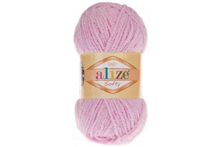 Пряжа Alize Softy детский розовый (185), 100%микрополиэстер, 115м, 50г