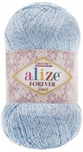 Пряжа Alize Forever Sim светло-голубой (350), 96%микрофибра акрил/4%металлик, 280м, 50г