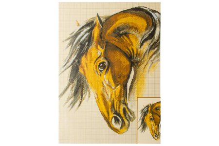 Схема для вышивки крестом цветная, Рыжая лошадь, 30*42см