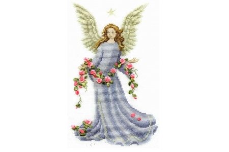 Набор для вышивания крестом Panna Ангел с розами, 15*23см