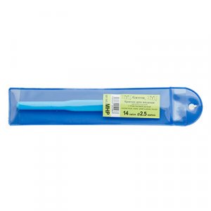 Крючок для вязания GAMMA с пластиковой ручкой, металлический, d2,5мм, 14см