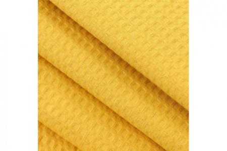 Ткань вафельное полотно гладкокрашеное, желтый (088), 150см, 5м