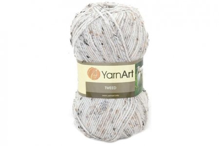 Пряжа Yarnart Tweed белый/меланж (220), 60%акрил/30%шерсть/10%вискоза, 300м, 100г