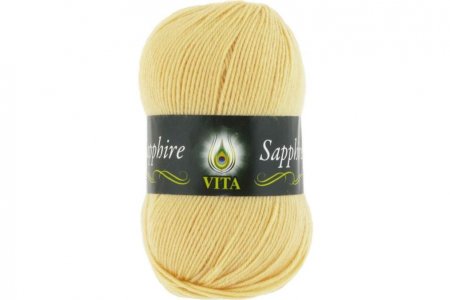 Пряжа Vita Sapphire светло-желтый (1535), 55%акрил/45%шерсть ластер, 250м, 100г