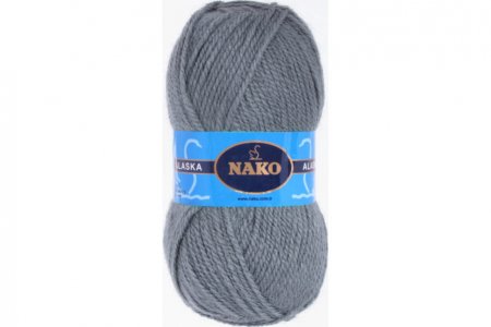 Пряжа Nako Alaska серый (7116), 80%акрил/15%шерсть/5%мохер, 204м, 100г