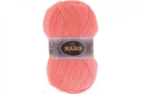Пряжа Nako Mohair delicate розовый коралл (6138), 85%акрил/5%мохер/10%шерсть, 500м, 100г