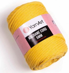 Пряжа YarnArt Macrame cord 5mm жёлтый (764), 60%хлопок/40%полиэстер/вискоза, 85м, 500г