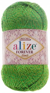 Пряжа Alize Forever Sim зелёный (210), 96%микрофибра акрил/4%металлик, 280м, 50г