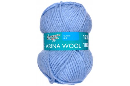 Пряжа Семеновская Arina Wool (Арина ЧШ) голубой (3), 95%шерсть/5%акрил, 123м, 100г