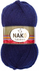 Пряжа Nako Nakolen 5-Fine темно-синий (148), 49%шерсть/51%акрил, 490м, 100г