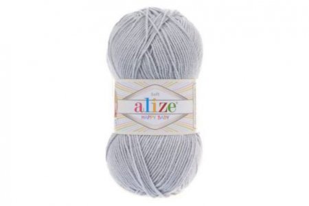 Пряжа Alize Happy baby серый (119), 65%акрил/35%полиамид, 330м, 100г