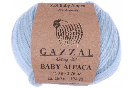 Пряжа Gazzal Baby Alpaca голубой (46006), 55%беби альпака/45%шерсть мериноса супервош, 160м, 50г