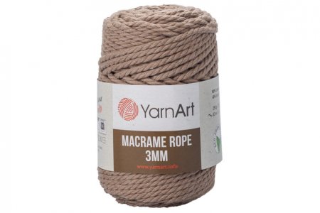 Пряжа YarnArt Macrame Rope 3mm кофе (768), 60%хлопок/ 40%вискоза/полиэстер, 63м, 250г