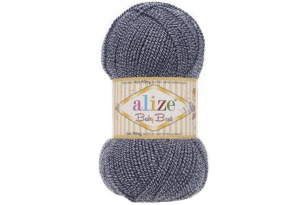 Пряжа Alize Baby best темно-синий-белый (908), 90%акрил/10%бамбук, 240м, 100г