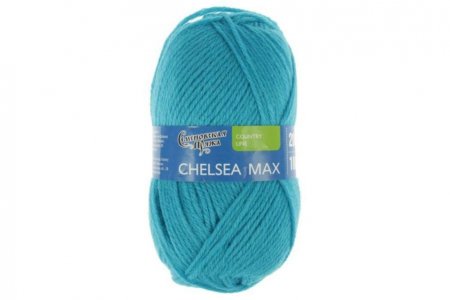Пряжа Семеновская Chelsea MAX (Челси макс) голубая бирюза (290), 50%шерсть английский кроссбред/50%акрил, 200м, 100г