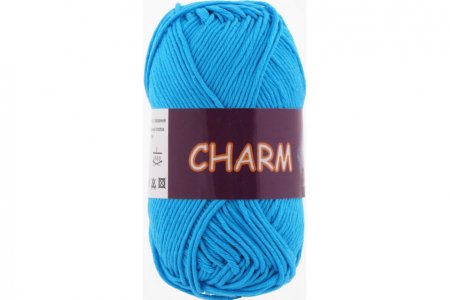 Пряжа Vita cotton Charm голубая бирюза (4172), 100%мерсеризованный хлопок, 106м, 50г