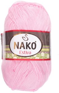 Пряжа Nako Estiva светло-розовый (4857), 50%хлопок/50%бамбук, 375м, 100г
