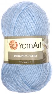 Пряжа Yarnart Shetland Chunky светло-голубой (627), 50%шерсть/50%акрил, 150м, 100г