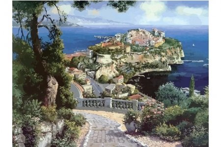 РАСПРОДАЖА Картина по номерам без красок БЕЛОСНЕЖКА Княжеский дворец в Монако 627-AB, 40*50см