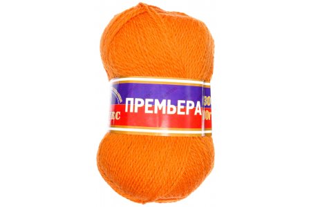 Пряжа Камтекс Премьера оранжевый (035), 100%шерсть, 300м, 100г