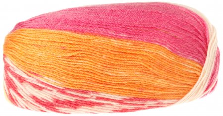 Пряжа Color City Kangaroo wool Crazy color белый-желтый-розовый (08), 95%шерсть мериноса/5%шерсть кенгуру, 300м, 100г