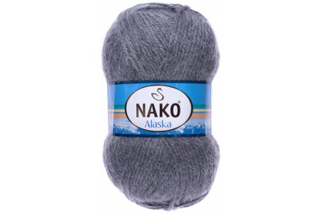 Пряжа Nako Alaska серый (194), 80%акрил/15%шерсть/5%мохер, 200м, 100г