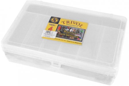 Коробка пластиковая для мелочей TRIVOL 4 прозрачный, 25*15*7см