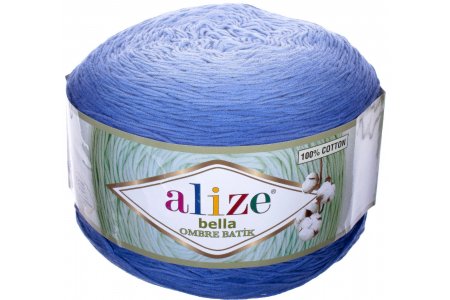 Пряжа Alize Bella ombre Batik синий (7407), 100%хлопок, 900м, 250г