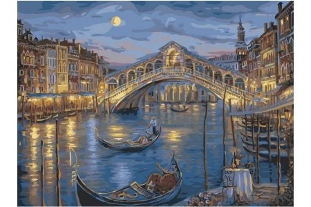 РАСПРОДАЖА Картина по номерам без красок БЕЛОСНЕЖКА Венецианская ночь 846-AB, 40*50см