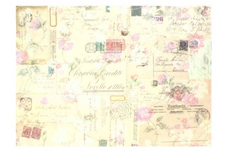 Бумага для декупажа CALAMBOUR Почтовые открытки, цветы, 35*50см