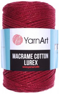 Пряжа YarnArt Macrame cotton lurex бордовый-красный (739), 75%хлопок/13%полиэстер/12%металлик, 205м, 250г