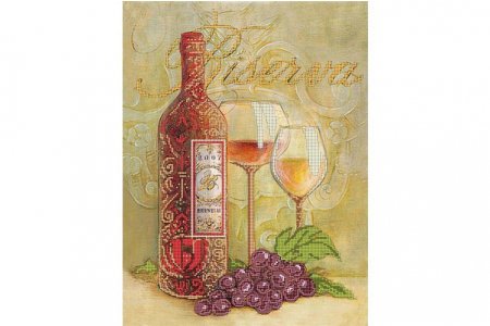 Канва с рисунком для вышивки бисером GLURIYA Бокалы и вино, 30*40см