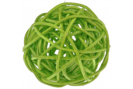 Шар из ротанга декоративный, ярко-зеленый, 5см