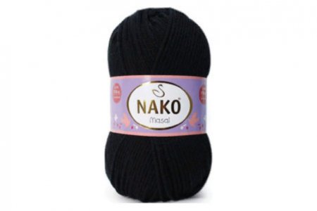 Пряжа Nako Masal черный (217), 100%акрил, 165м, 100г