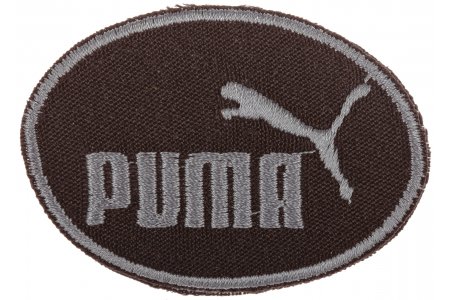 Термоаппликация PUMA малый, светло-серый на черном, 6,5*4,6см