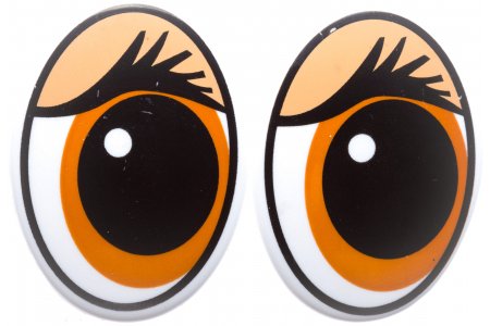 Глаза для игрушек овальные, коричнево-бежевый, 39*55мм, 1пара