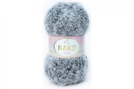 Пряжа Nako Paris черно-белое мулине (21304), 40%премиум акрил/60%полиамид, 245м, 100г
