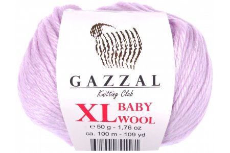 Пряжа Gazzal Baby Wool XL светло-сиреневый (823), 40%шерсть мериноса/20%кашемирПА/40%акрил, 100м, 50г