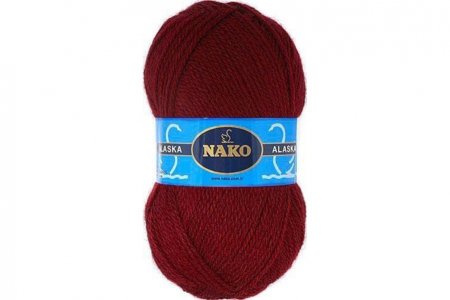 Пряжа Nako Alaska бордовый (7120), 80%акрил/15%шерсть/5%мохер, 200м, 100г