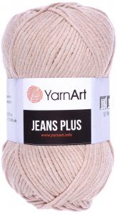 Пряжа YarnArt Jeans PLUS светло-бежевый (87), 55%хлопок/45%акрил, 160м, 100г