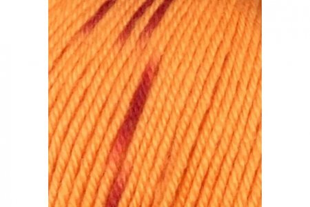 Пряжа Color City Венецианская осень принт оранжевый/штрих красный (851), 85%мериносовая шерсть/15%акрил, 230м, 100г