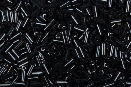 Бисер китайский стеклярус АСТРА 5мм непрозрачный/цветной черный (49), 20г