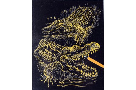 Гравюра TNGRAVING ART Крокодил, золотой, 21*31 см