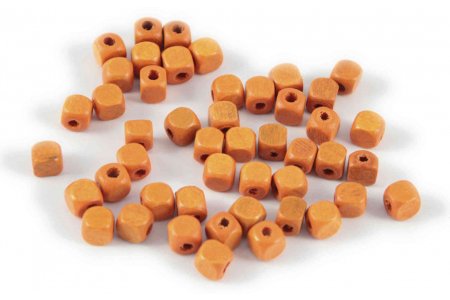 Бусина деревянная ZLATKA Куб с усеченными углами, оранжевый (05), 8*8мм