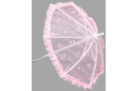 Зонтик гипюр, розовый, 26*25см