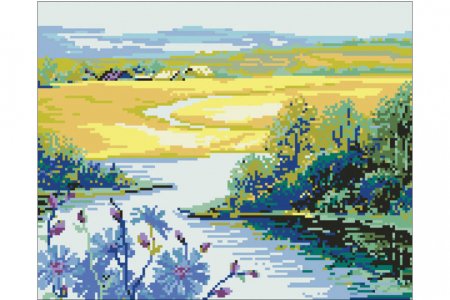 Мозаичная картина БЕЛОСНЕЖКА Река и поле, 38*31см