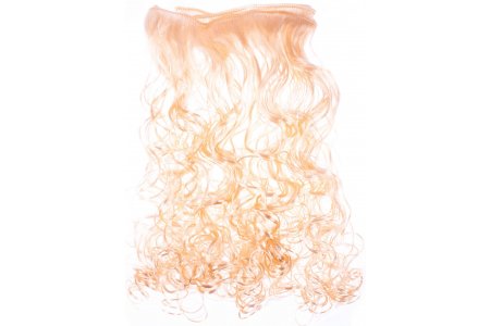 Волосы для кукол Трессы Локоны, блонд розовый, длина 30см, ширина 50см, 2шт