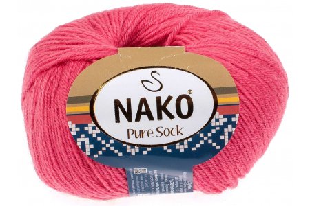 Пряжа Nako Pure wool sock коралловый (10313), 70%шерсть/30%полиамид, 200м, 50г