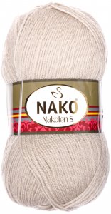 Пряжа Nako Nakolen 5-Fine серо-бежевый (11540), 49%шерсть/51%акрил, 490м, 100г